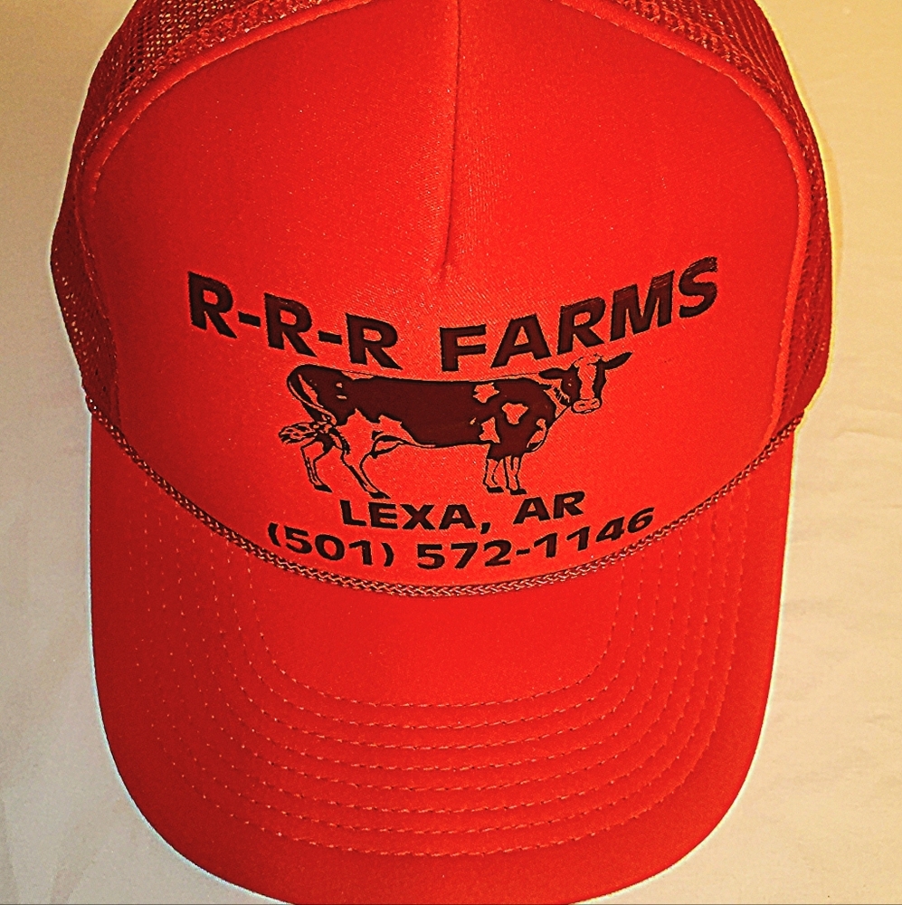 Vintage Red R-R-R Farms Trucker Hat By Cobra Caps.